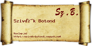 Szivák Botond névjegykártya